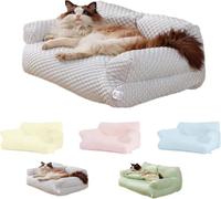 CaelumDecor Ice Silk Cooling Pet Bed, Dog Sofa Bed,Funny Fuzzy Ice Silk Pet Bed Breathable Washable Cat Dog Sofa Bed, Summer Anti-Slip Pad for Cats and Dogs(Size:L (25 * 18 * 11 in),Color:Grey)