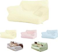 CaelumDecor Ice Silk Cooling Pet Bed, Dog Sofa Bed,Funny Fuzzy Ice Silk Pet Bed Breathable Washable Cat Dog Sofa Bed, Summer Anti-Slip Pad for Cats and Dogs(Size:L (25 * 18 * 11 in),Color:Yelllow)
