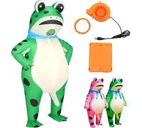 CaelumDecor New Blow up Frog Costume Adult, Inflatable Funny Cute Frogs Full Body Costume for Cosplay Party Halloween Christmas, suitable for both men and women(Size:XL/68.90x74.80in,Color:1Pc/Green)