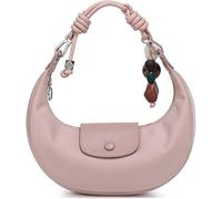 CaelumDecor New Crescent Leather Handbag for Women, Cute Hobo Under the Arm Purses with Removable Shoulder Strap & Pendant, Daily Use Stylish and versatile, easy to clean(Color:Pink)