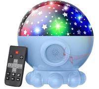 CaelumDecor New Octopus Night Light Projector, Rechargeable Starry Sky Lamp, 360 Rotating LED Galaxy Light for Kids Bedroom, Portable Nursery Decor (Color:Blue)