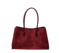 CaelumDecor New Women's Suede Shoulder Bag, Retro Faux Leather Handbag Classic Designer Top Handle Bags with Magnetic Closure, Travel Stylish and versatile, easy to clean(Color:red)