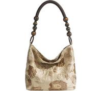 CaelumDecor New Women's Wooden Bead Woven Shoulder Bag, Trendy Handbag with Compartments & Magnetic Buckle, Work, Travel, College Stylish and versatile, easy to clean