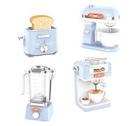 CaeorKvor Interactive Miniature Kitchen Pretend Play Toy Simulation Appliances Set with LED Light and Sound for Children RolePlay Early Learning Toy for Toddler