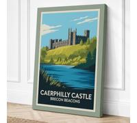 Caerphilly Castle Panorama Canvas Wall Art Print 18x12 Inch | Ready to Hang, Gallery Wrapped, Fade-Resistant Inks, Securely Packaged, UK Made