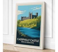Caerphilly Castle Panorama Canvas Wall Art Print 24x16 Inch