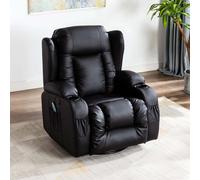 CAESAR 10 IN 1 WINGED LEATHER RECLINER CHAIR ROCKING MASSAGE SWIVEL HEATED