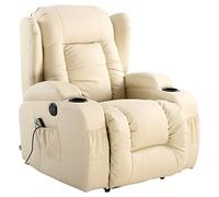 CAESAR ELECTRIC LEATHER AUTO RECLINER MASSAGE HEATED GAMING WING SOFA CHAIR