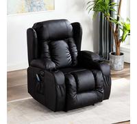 CAESAR ELECTRIC LEATHER AUTO RECLINER MASSAGE HEATED GAMING WING SOFA CHAIR
