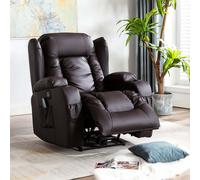 More4Homes Caesar Electric Bonded Leather Automatic Recliner Armchair Sofa Home Lounge Chair (Brown)