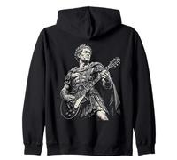 Caesar Roman Playing Electric Guitar Rocker Humor Zip Hoodie