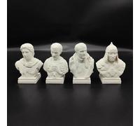 Caesar Statue Alexander Bust Statue 3D Printing Napoleon Figure Genghis Khan Sculpture for Living Room Home Shelf Decor, Collection Figurine (4pcs)