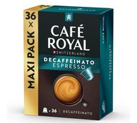 Caf? Royal, Espresso Decaffeinato, 36 Nespresso (R) compatible capsules, 80 percent recycled Aluminium, Rainforest Alliance certified, decaffeinated