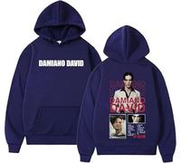 CAFDUE Europe And America Damiano David Merch Hoodie, Print Retro Casual Loose Pullover Unisex Long Sleeve Sweatshirt For Men Women(XS-3XL)(3,S)