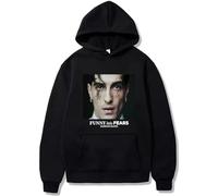CAFDUE Europe And America Damiano David Merch Hoodie, Print Retro Casual Loose Pullover Unisex Long Sleeve Sweatshirt For Men Women(1,3XL)