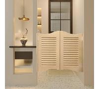 Cafe Bar Doors Swinging Commercial Swinging Doors Solid Wood Interior Swing Two-Way with Metal Hinges Open and Close at 180° for Kitchen, Hallway Pub Bedroom Bathroom(Beige,W52xH80cm)
