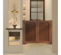 Cafe Bar Doors Swinging Commercial Swinging Doors Solid Wood Interior Swing Two-Way with Metal Hinges Open and Close at 180° for Kitchen, Hallway Pub Bedroom Bathroom(Brown,W66xH100cm)