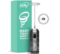 Café Casa Milk Frother - 2-Speed Handheld Electric Whisk and Foam Maker for Coffee, Matcha, Hot Chocolate & Frappe - Battery Operated Mini Frothers - Silver