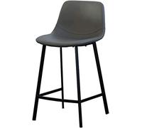 Cafe Chairs, Counter Height Barstools PU Upholstered Bar Stool Breakfast Stools, Footrest, Assembly Interesting (Grey 75cm)
