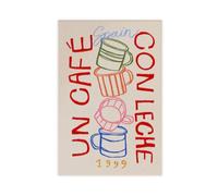 Cafe Con Leche Retro Canvas Poster for Living Room Decor Gift