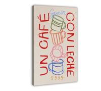 Cafe Con Leche Retro Canvas Poster for Living Room Decor Gift