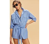 Cafe Con Leche Romper by free-est at Free People in Cornflower Blue, Size: Large - female