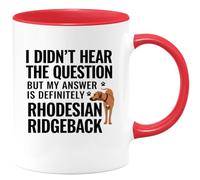 Café-Croissant - Personalized Custom Coffee Mug I Didn’T Hear The Question But My Answer Is Definitely Rhodesian Ridgeback | Dog Lovers present for Birthdays, Housewarming, and Pet Celebrations