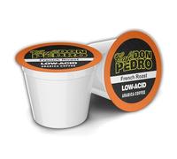 Cafe Don Pedro French Roast Low Acid Coffee Pods - Compatible with Keurig K-cup Coffee Maker, Dark Roast 100% Arabica, Battles Heartburn, Acidic Reflux (72)