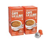 Cafe La Llave Decaf Espresso Pods: 40 Dark Roast Latin-Style Coffee Capsules, Intensity 11, Compatible with Nespresso Original Line Machines - Bold, Rich Flavor, Recyclable Aluminum