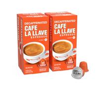Cafe La Llave Decaf Espresso Pods: 40 Dark Roast Latin-Style Coffee Capsules, Intensity 11, Compatible with Nespresso Original Line Machines - Bold, Rich Flavor, Recyclable Aluminum