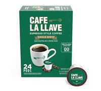 Café La Llave Espresso Coffee Pods - 24 Count - Recyclable Single-Serve Coffee Pods, Compatible with your K- Cup Keurig Coffee Maker (Including 2.0)