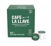 Cafe La Llave Espresso K-Cup (Pack of 55) Recyclable Single Serving Coffee Compatible with Keurig K-Cup Brewers