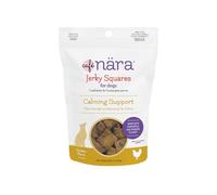 Café Nara Calming Support Jerky Squares for Dogs - Chicken Flavor - with Chamomile, Passion Flower & L-Theanine - All-Natural Recipe - Wheat, Corn & Soy Free - Non-GMO - Made in USA - 5 oz - 1 Pack