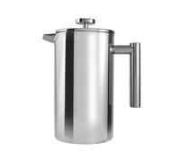 Cafe Ole 6 Cup Double Walled Straight Sided Cafetiere Coffee Maker, Mirror, 800 Ml/0.8 Litre