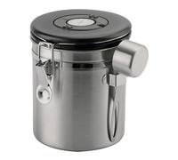 Café Olé Airtight Coffee Canister, 500G, 18/10 Stainless Steel Coffee Storage Container With Measuring Scoop, Vacuum Seal