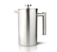 Café Olé CFD Cafetière, 18/10 Stainless Steel, Double Wall Body and Mesh Filter, Satin Finish, 1500ml (10 espresso cups or 6 mugs)