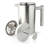 Café Olé CFD Cafetière, 18/10 stainless steel double wall body and mesh filter, Satin finish, 800ml (6 espresso cups or 3 mugs)