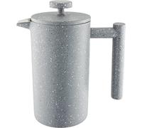 Café Olé CFD Granite Cafetière, 18/10 stainless steel double wall body and mesh filter, Grey Granite effect finish, 350ml (3 espresso cups or 1 mug)