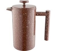 Café Olé CFD Granite Cafetière, 18/10 stainless steel double wall body and mesh filter, Red Granite effect finish, 350ml (3 espresso cups or 1 mug)