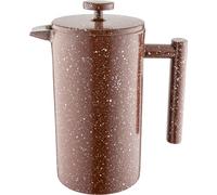 Café Olé CFD Granite Cafetière, 18/10 stainless steel double wall body and mesh filter, Red Granite effect finish, 1000ml (8 espresso cups or 4 mugs)