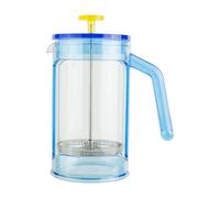 Café Olé Chiaro Cafetière, Blue & Yellow, 600ml / 2-3 Mugs / 5 Espresso Cups, French Press Coffee Maker, Stainless Steel Mesh Filter, Glass Beaker, Acrylic Body and Handle