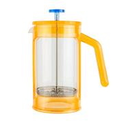 Café Olé Chiaro Cafetière, Orange & Blue, 600ml / 2-3 Mugs / 5 Espresso Cups, French Press Coffee Maker, Stainless Steel Mesh Filter, Glass Beaker, Acrylic Body and Handle