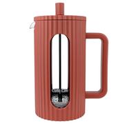 Café Olé Ciao 8 Cup Cafetière, Stainless Steel Gauze, French Press, Pastel Red