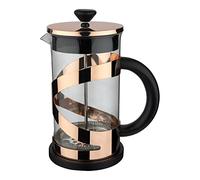 Café Olé Classico Copper Cafetière, 600ml / 2 Mugs / 5 Espresso Cups, French Press Coffee Maker, Stainless Steel Mesh Filter, Glass Body, Copper Finish