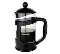Café Olé 6 Cup Everyday Black Plastic Cafetiere, Rust Resistant Stainless Steel Filter, Insulated Plastic Frame, Dishwasher Safe, French Press