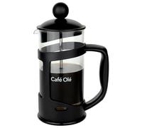 Café Olé 3 Cup Everyday Black Plastic Cafetiere, Rust Resistant Stainless Steel Filter, Insulated Plastic Frame, Dishwasher Safe, French Press