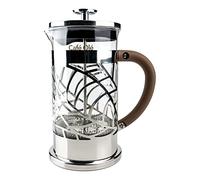 Cafe Ole Floral Cafetière, 8-Cup (1 Litre) French Press Filter Coffee Maker for Three/Four, 18/10 Stainless Steel, silver, BM-10C
