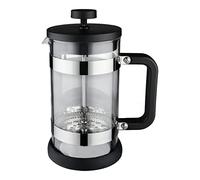 Café Olé Moderno Cafetière,1000ml / 3-4 Mugs / 8 Espresso Cups, French Press coffee maker, stainless steel mesh filter, robust glass body with heat resistant plastic handle, Black