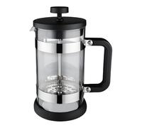 Café Olé Moderno Cafetière, French Press coffee maker, stainless steel mesh filter, robust glass body with heat resistant plastic handle, Black, 350ml (3 cups, 1 mug)