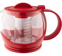 Café Olé Plastic and Glass Teapot with Infuser, Loose Leaf Tea Strainer, 1200ml / 1.2 litres